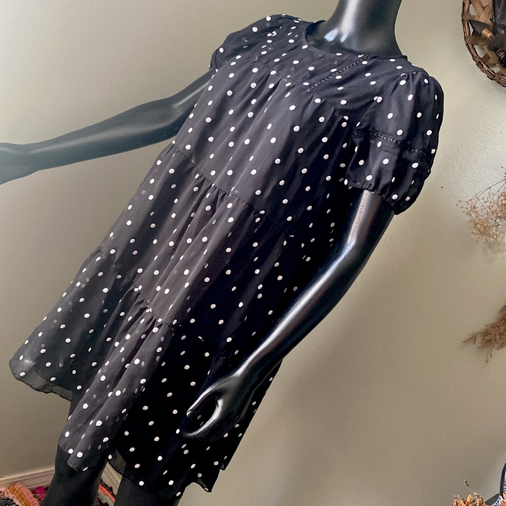 Altar'd State Black and White Sheer Polka Dot Dress - Picture 5 of 13